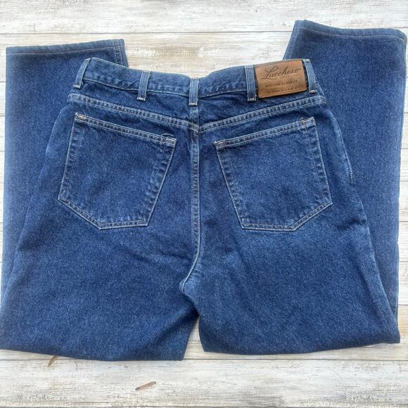 Lucchese Jeans 35x30 Straight Fit Med Wash Blue Denim Western Cowboy Workwear - Picture 5 of 9